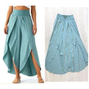 Halara Breezeful Wide Leg Flowy Palazzo Blue Pants Small Lightweight